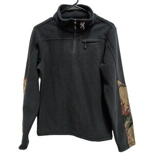 Browning Womens Jacket Size XL Black Camo Fleece Outdoor Gorpcore Pullover